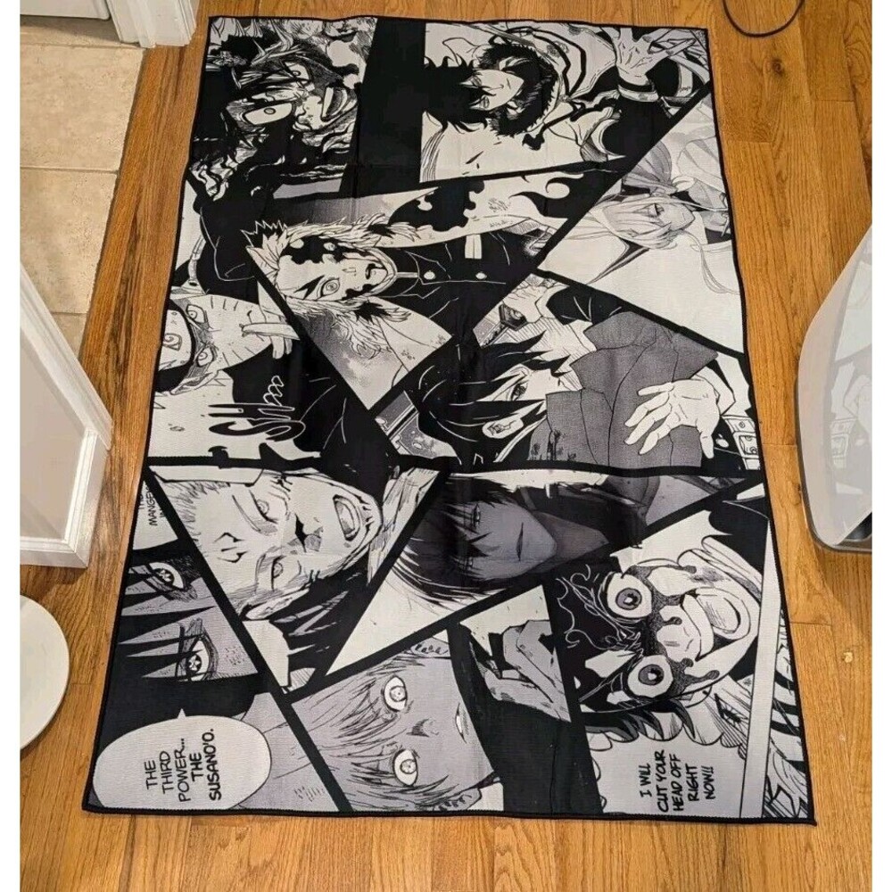 Black & White Manga Anime Decorative Small‎ Rectangular Area Rug 3' X 5' New